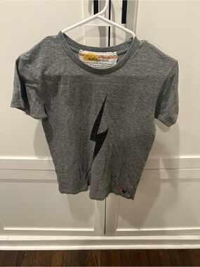 Aviator Nation Kids' Charcoal Gray Lightning Bolt Tee Size 14